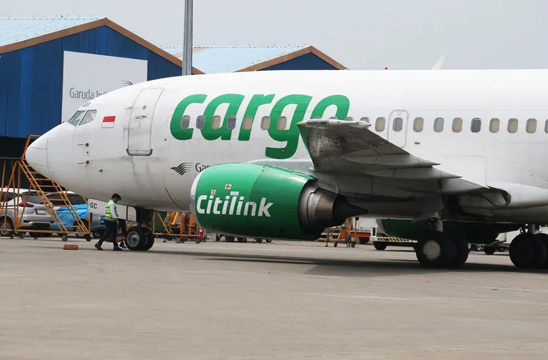 Cargo aircraft on the airport apron