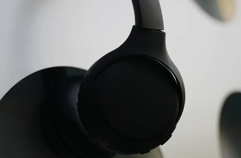 Close view of electronic headphones