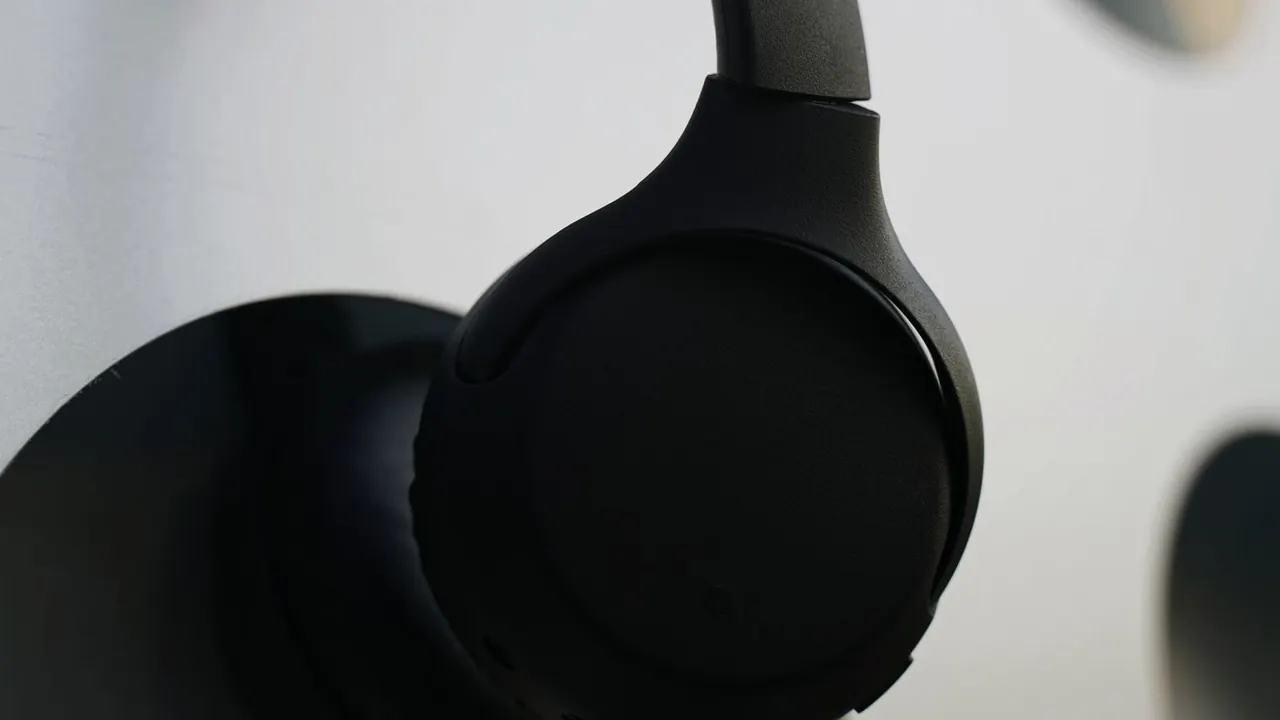 Close view of electronic headphones