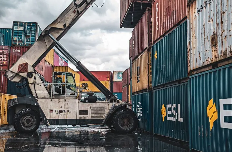 Industrial container handling at a port