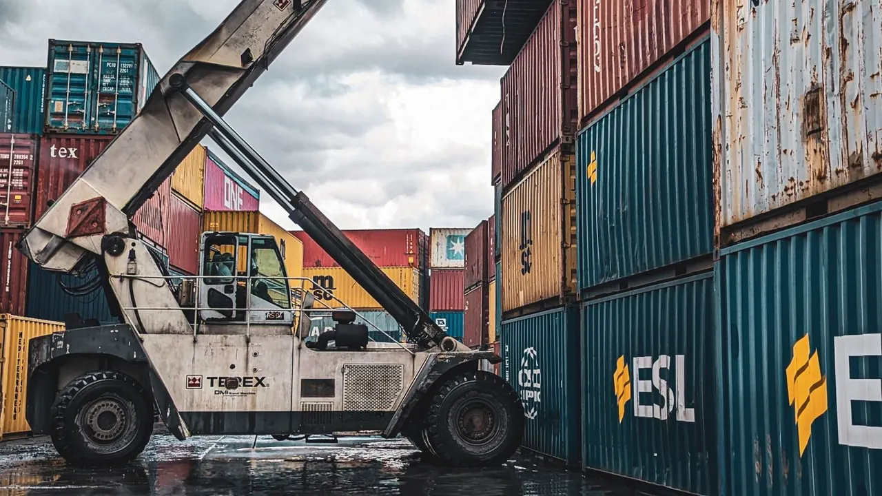 Industrial container handling at a port