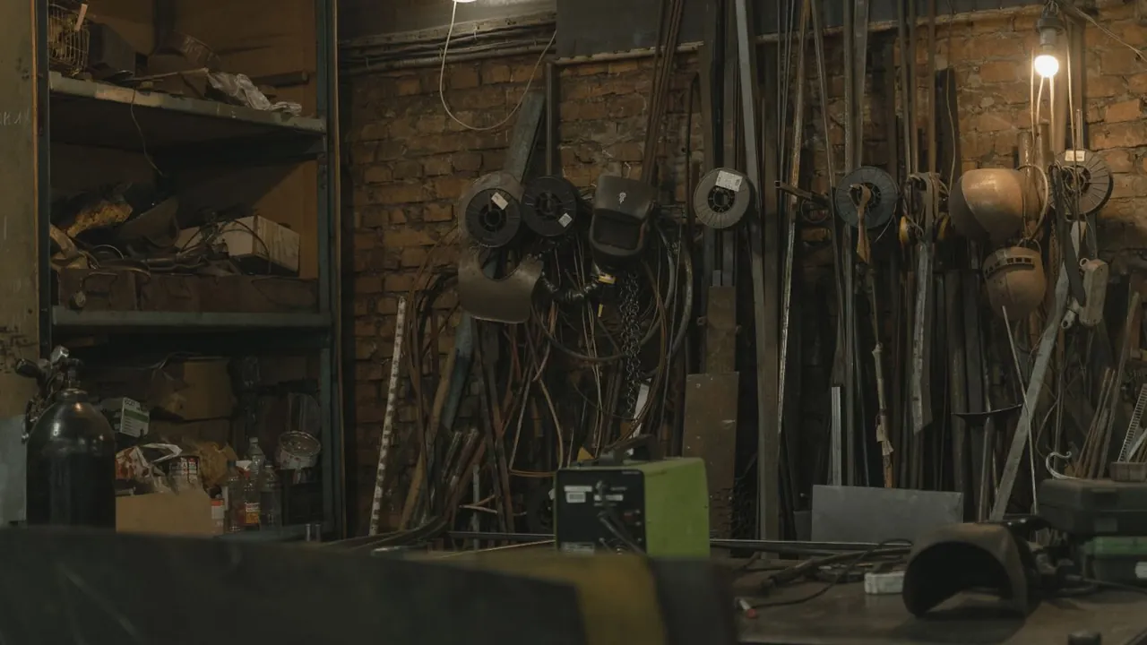 Metal machinery and supplies in a workshop