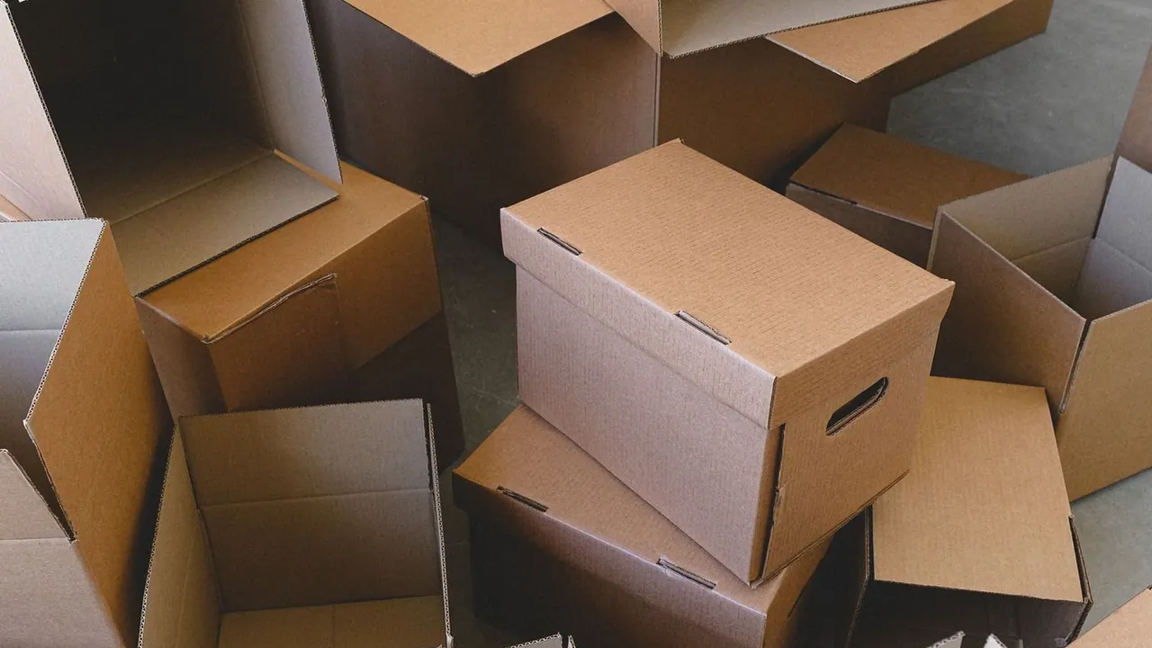 Empty cardboard cartons prepared for packing